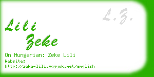 lili zeke business card